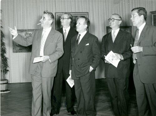Les peintres de la Réalité Poétique en 1963 : Raymond Legueult, Jules Cavaillès, Roger Limouse, Roland Oudot, Kostia Téréchkovitch.