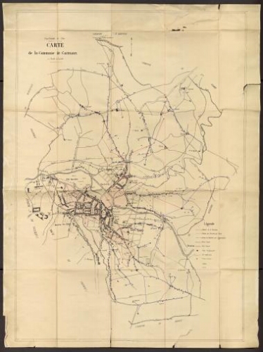 Carte de la commune de Carmaux : périmètres de l’octroi et réseaux électriques