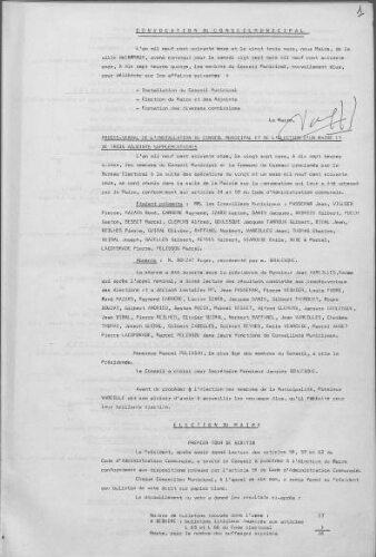 Conseil municipal.-Registre des délibérations du 23 mars 1971 au 30 janvier 1977