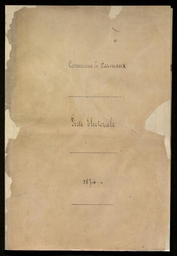 Liste électorale.-1874.