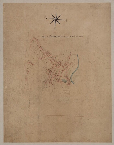 Plan cadastral parcellaire de 1811. Village de Carmaux développé
