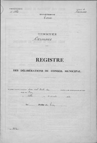 Conseil municipal.-Registre des délibérations du 2 avril 1951 au 26 janvier 1958