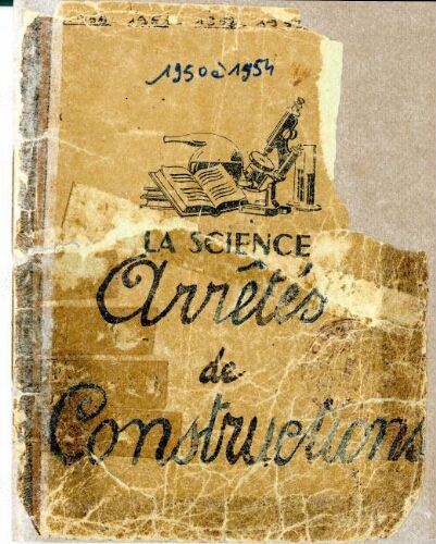 Arrêtés de construction.- Cahiers d'enregistrement des demandes (1950-1954).