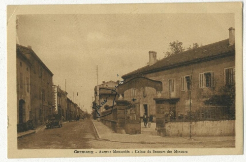 L'avenue de Monestiès. La caisse de secours des mineurs.