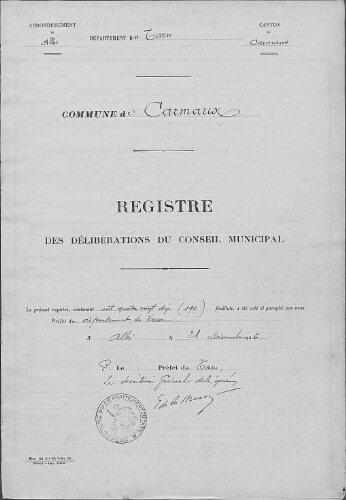 Conseil municipal.-Registre des délibérations du 20 mars 1927 au 22 février 1931